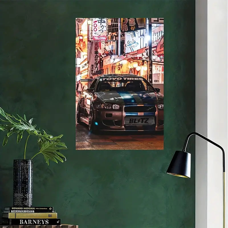 1pc Stunning Car Painting on Canvas