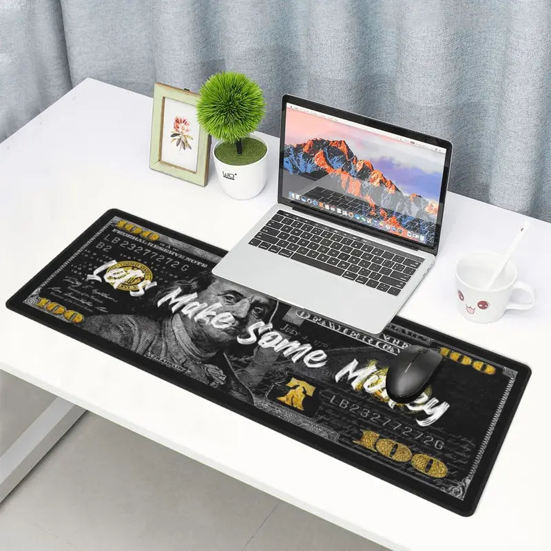 1pc 31.5x11.8in Money Extended Mouse Pad