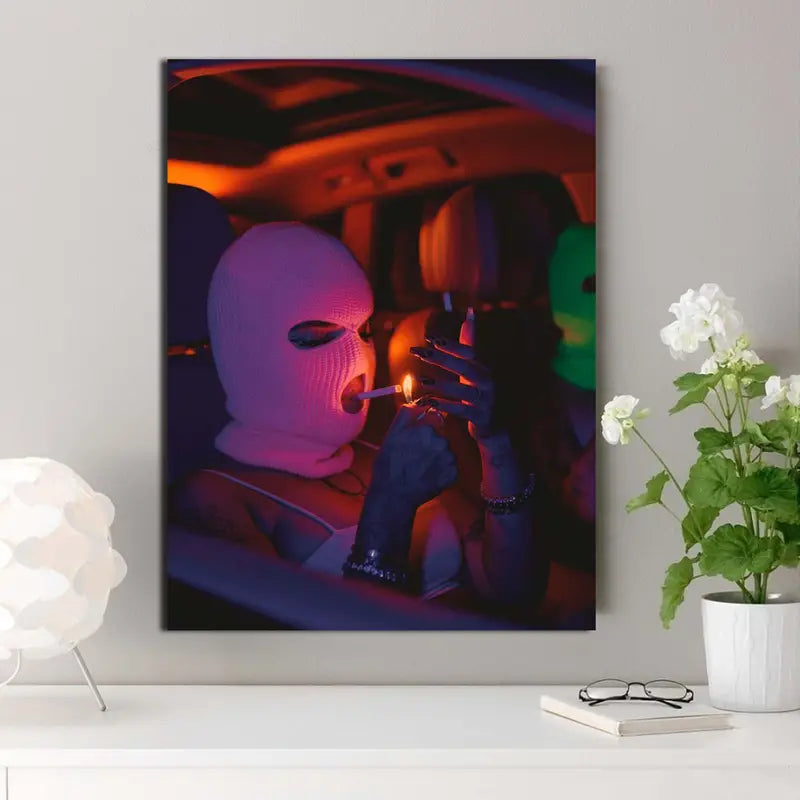 1pc Canvas Painting, Retro Smoking Women Poster