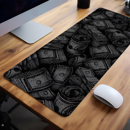 Long Non-slip Waterproof Black And White Dollar Mouse Pad