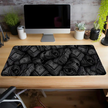 Long Non-slip Waterproof Black And White Dollar Mouse Pad