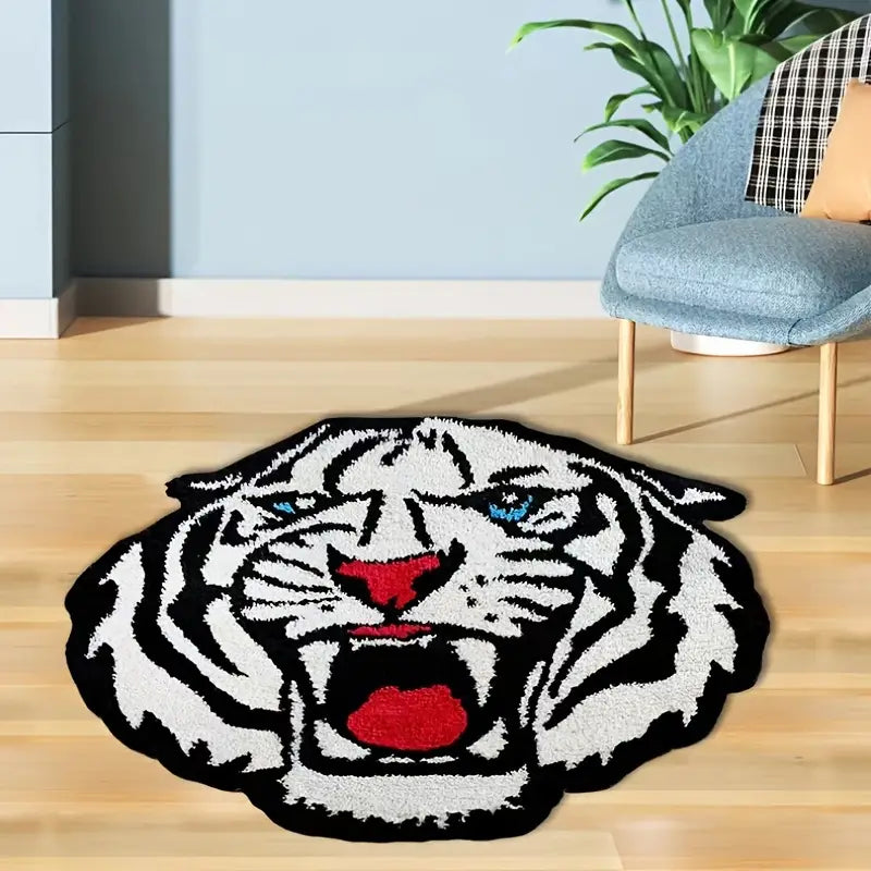 1pc Fashion Tiger Head Carpet Floor Mat