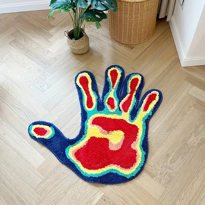 1pc Soft and Fluffy Palm Shape Rug