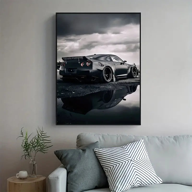 1 PCS Black Sports Car Canvas Wall Art