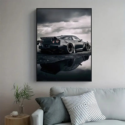 1 PCS Black Sports Car Canvas Wall Art