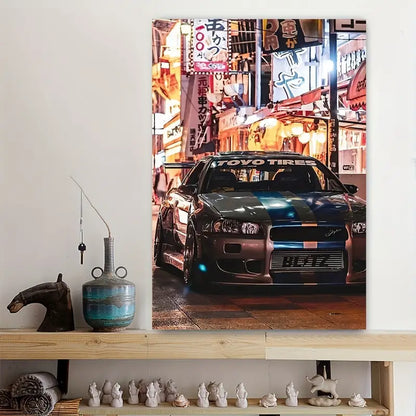 1pc Stunning Car Painting on Canvas