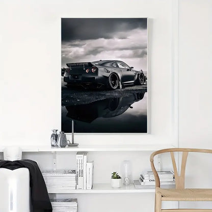 1 PCS Black Sports Car Canvas Wall Art