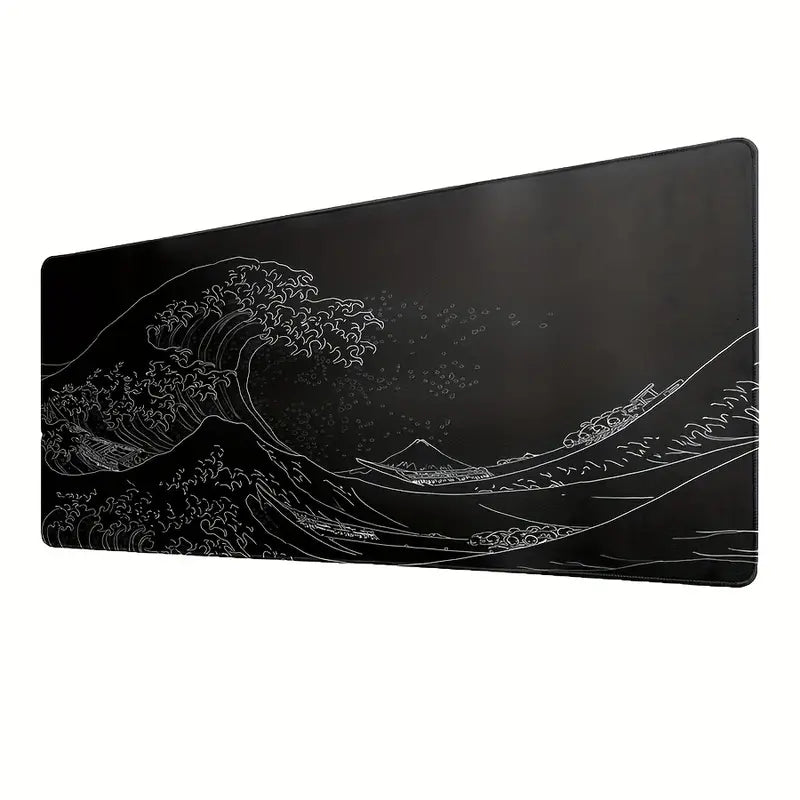 1pc Japan Black Sea Wave Large Mouse Pad