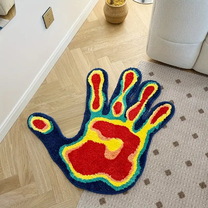 1pc Soft and Fluffy Palm Shape Rug