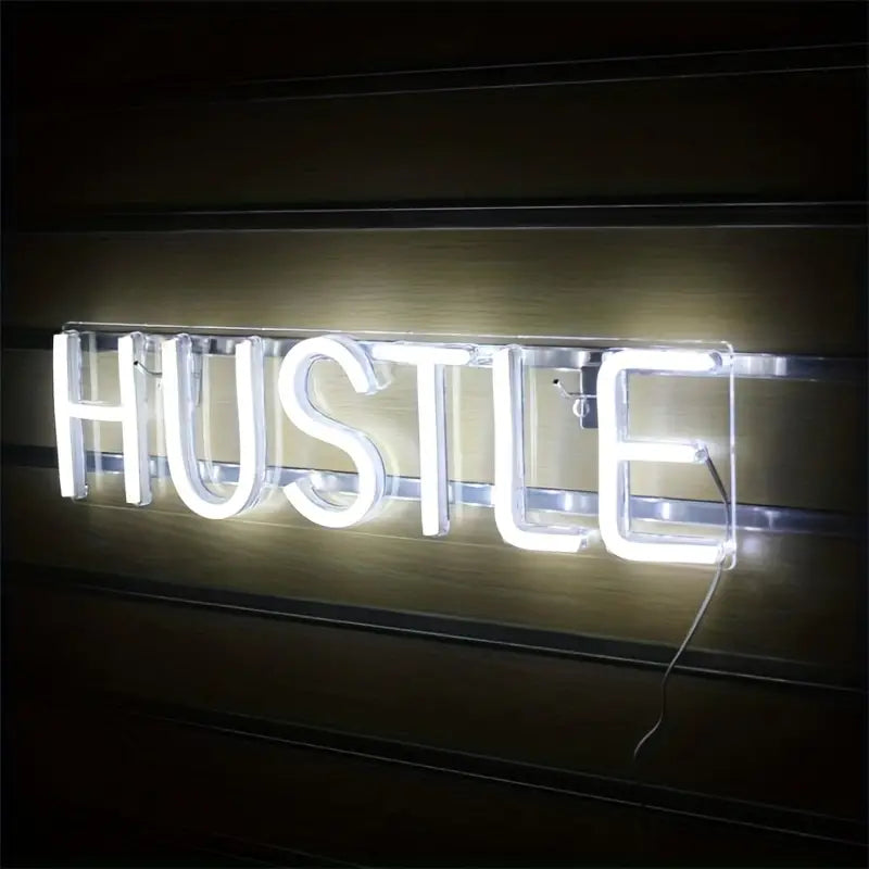 1pc LED Hustle Neon Sign Novelty Light