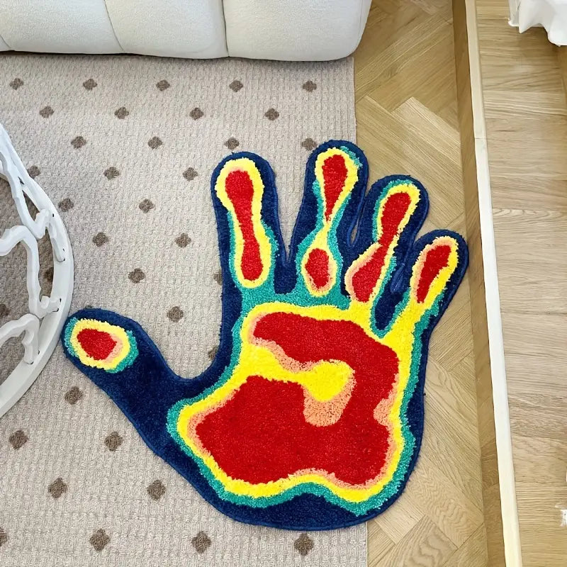 1pc Soft and Fluffy Palm Shape Rug