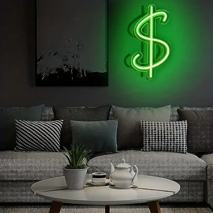 1pc, Dollar Neon Sign USB Powered Light - 7 X13.7 Inch