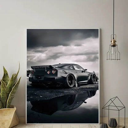 1 PCS Black Sports Car Canvas Wall Art