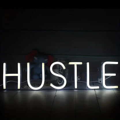 1pc LED Hustle Neon Sign Novelty Light