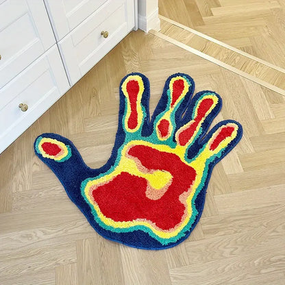 1pc Soft and Fluffy Palm Shape Rug