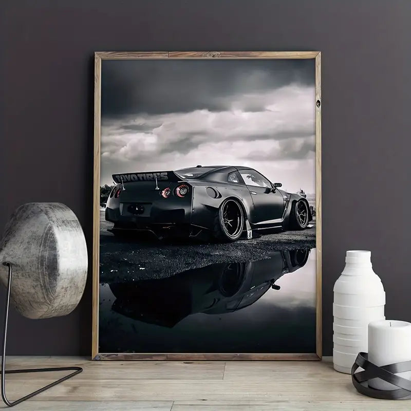 1 PCS Black Sports Car Canvas Wall Art