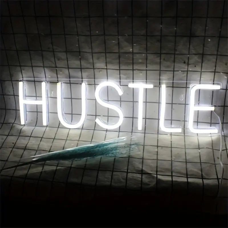 1pc LED Hustle Neon Sign Novelty Light