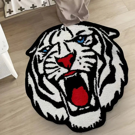 1pc Fashion Tiger Head Carpet Floor Mat