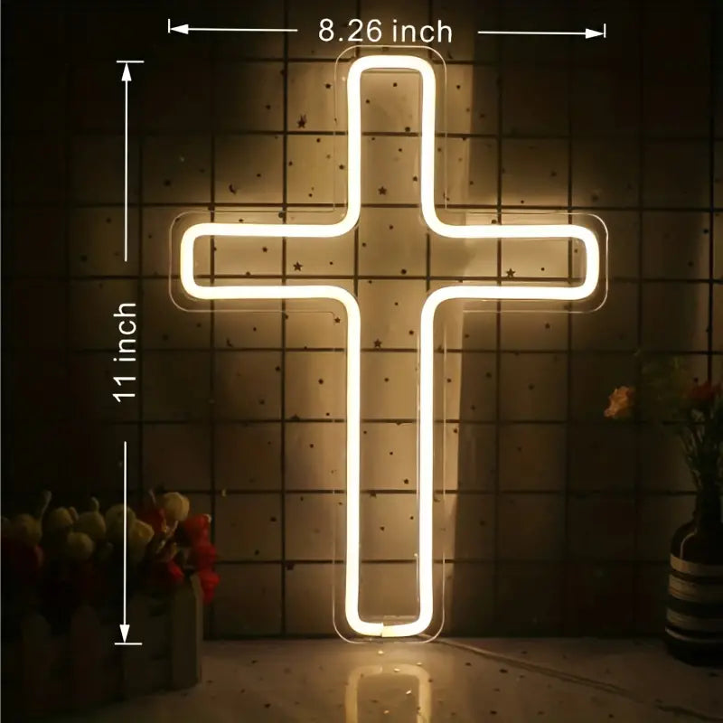 1pc Jesus Cross Neon Sign