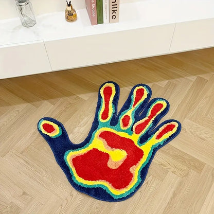 1pc Soft and Fluffy Palm Shape Rug