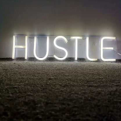 1pc LED Hustle Neon Sign Novelty Light