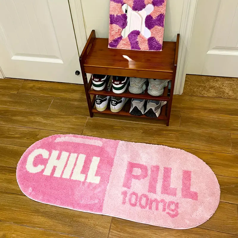 1pc Super Soft Tufted Chill Pill Rug