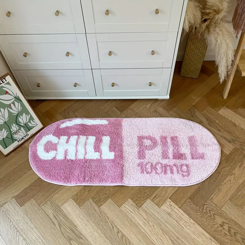 1pc Super Soft Tufted Chill Pill Rug